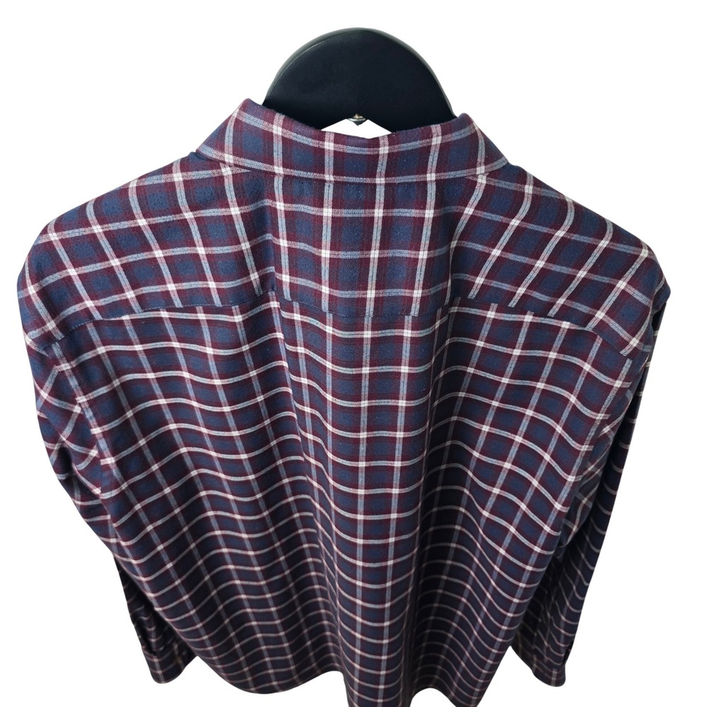 UNTUCKit Taurino Shirt Mens XL Burgundy Grey Plaid Slim Fit Long Sleeve - Picture 5 of 15